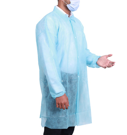 Lab Coat Universal Size Blue, 50 Count