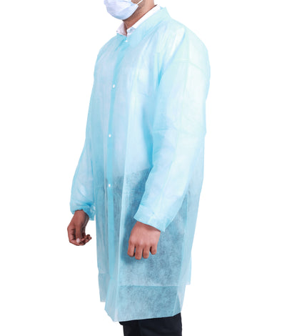 Lab Coat Universal Size Blue, 50 Count