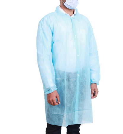 Lab Coat Universal Size Blue, 50 Count