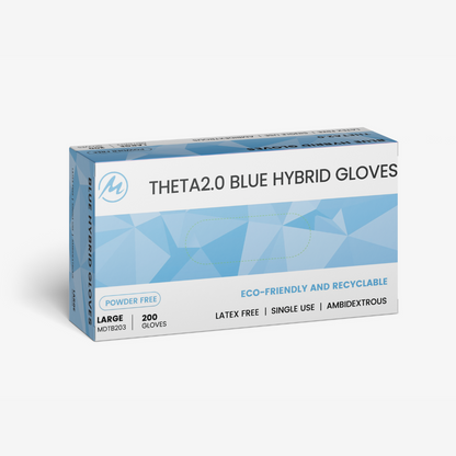 Transparent Blue Hybrid Gloves, 2000 Count