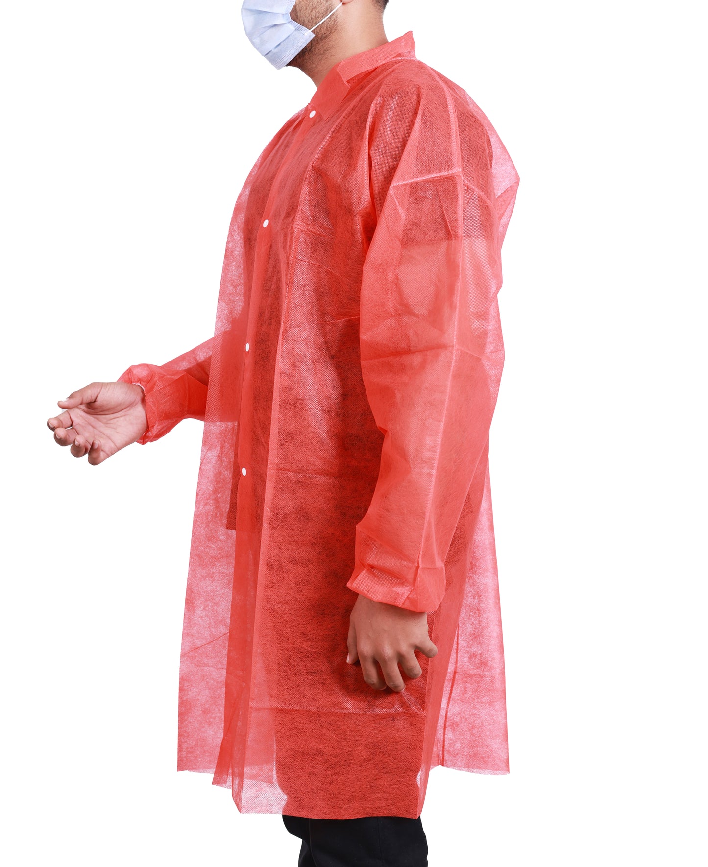 Lab Coat Universal Size Red, 50 Count