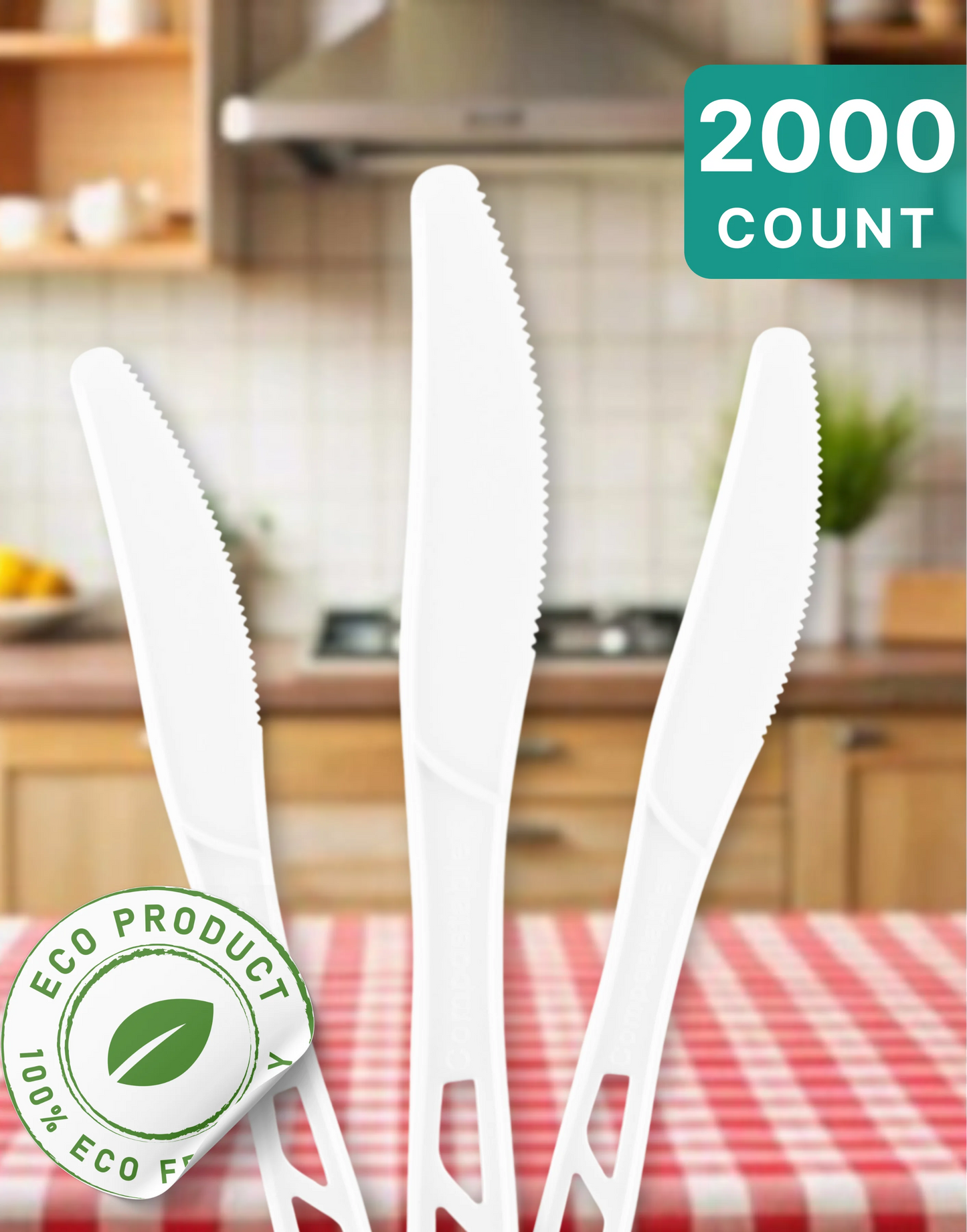 Biodegradable Knife, 2000 Count