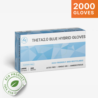 Transparent Blue Hybrid Gloves, 2000 Count