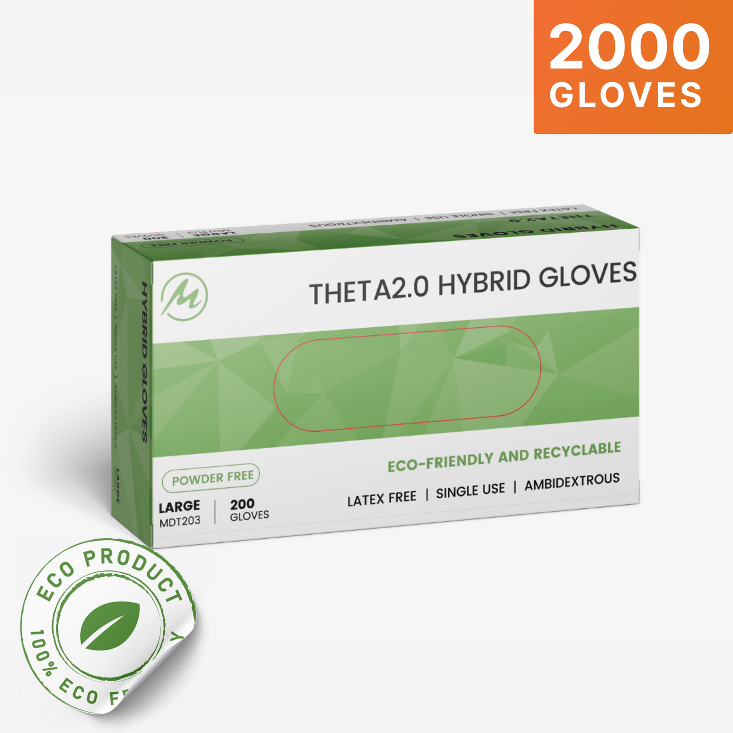 Transparent Hybrid Gloves, 2000 Count